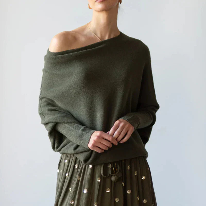 Valenzora | Luxuriöser Pullover mit offener Halslinie