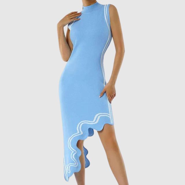 Valenzora | Sleeveless dress with contrasting piping