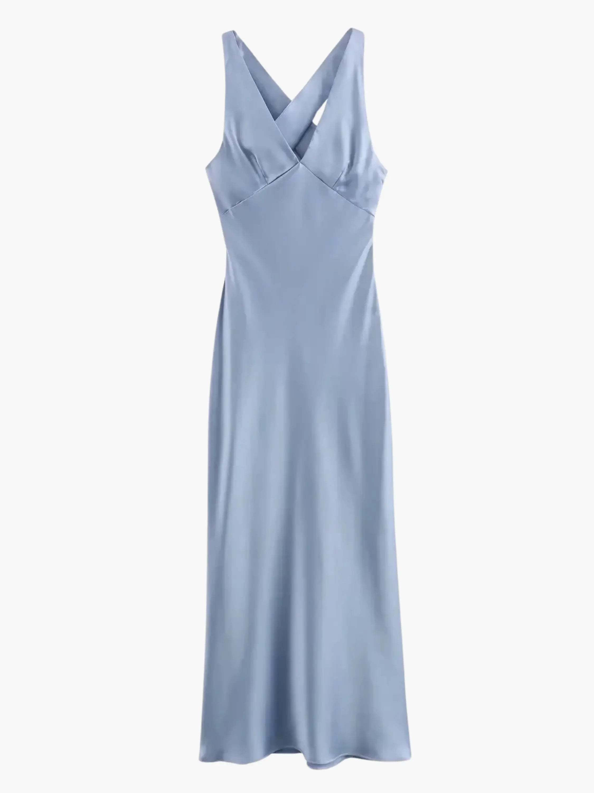 Valenzora | Elegantes Satin-Kleid mit Kreuzdetail