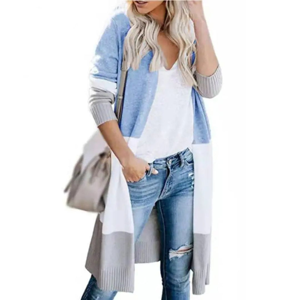 Valenzora | Cardigan with color blocking and open front