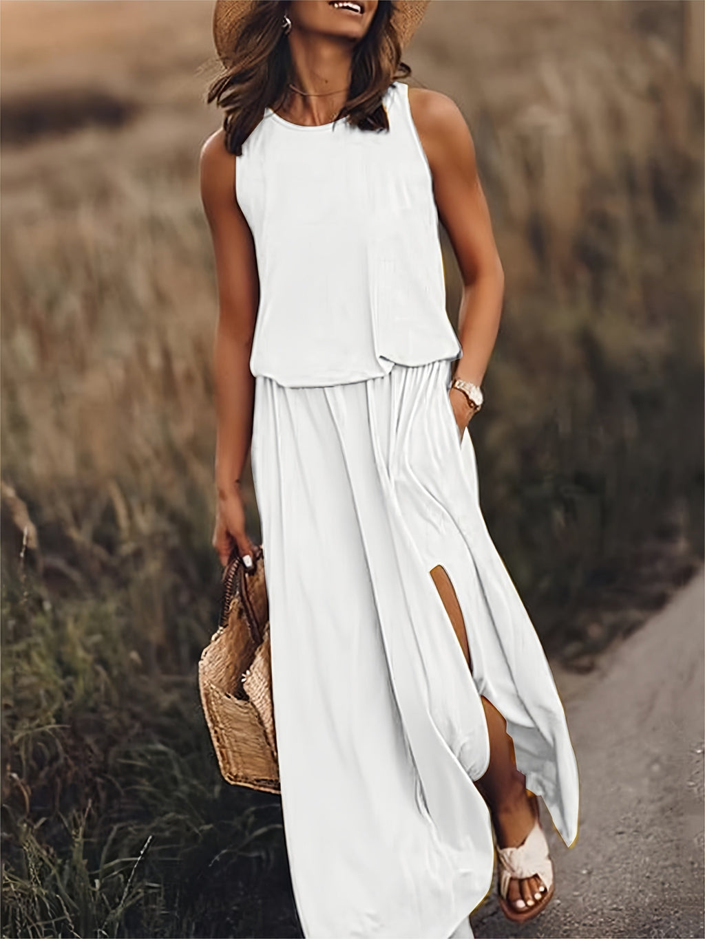 Valenzora | Einfaches Boho-Maxikleid aus Modal für Damen