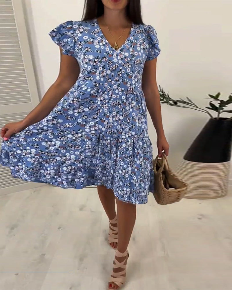 Valenzora | Fresh summer dress with floral pattern