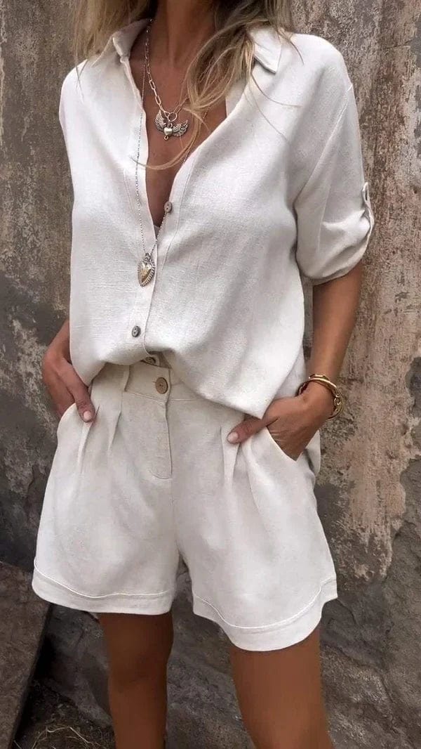 Paula | Blusenset aus Baumwolle und Leinen