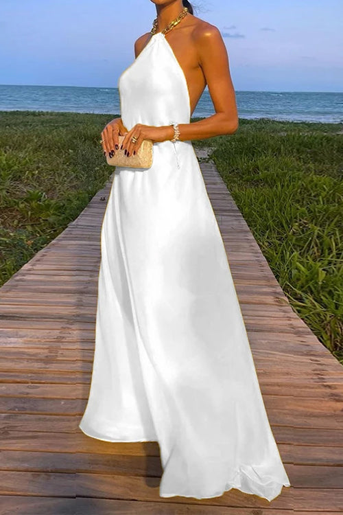 Valenzora | Rosiedress Chain Holder Open Back Maxi Swing Dress