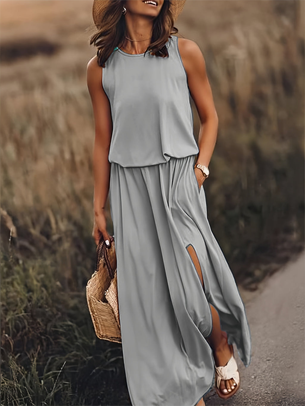 Valenzora | Einfaches Boho-Maxikleid aus Modal für Damen