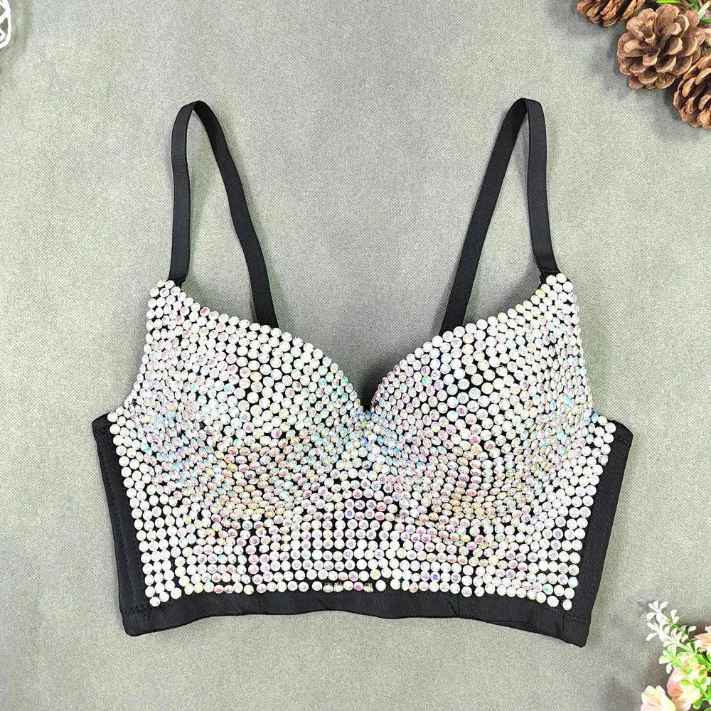 Valenzora | Sexy V-neck bustier-style top with subtle diamonds