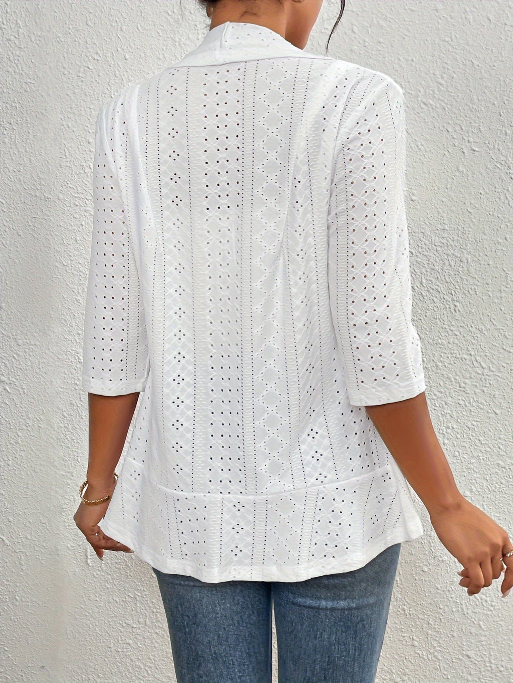 Valenzora | Women's blazer with 3/4 sleeves – open front, lightweight and elegant