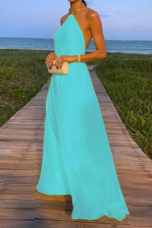 Valenzora | Rosiedress Chain Holder Open Back Maxi Swing Dress