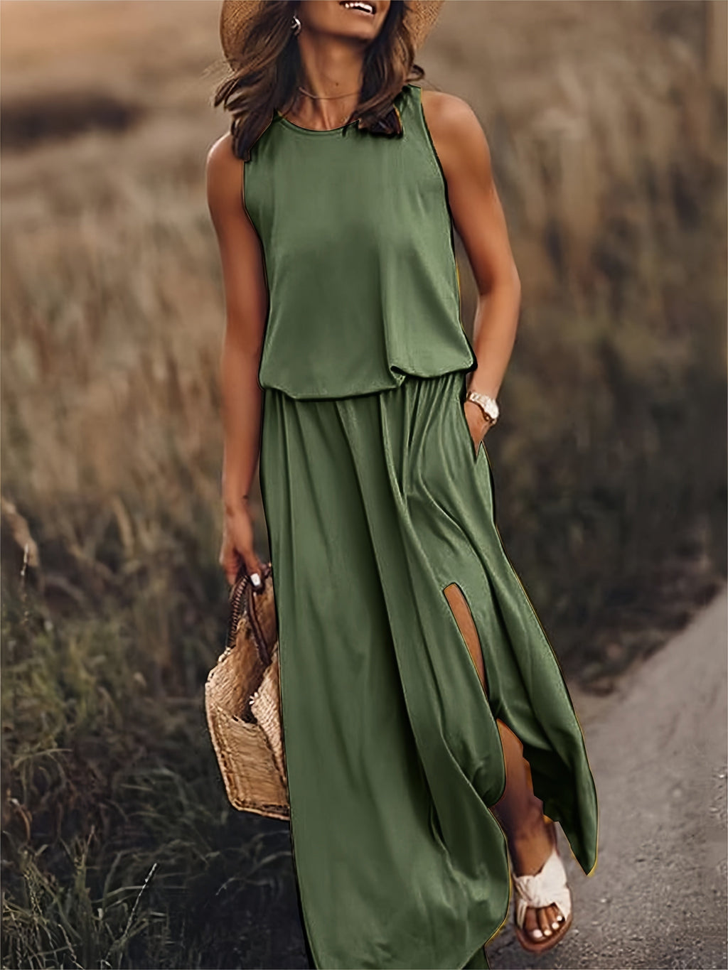 Valenzora | Einfaches Boho-Maxikleid aus Modal für Damen
