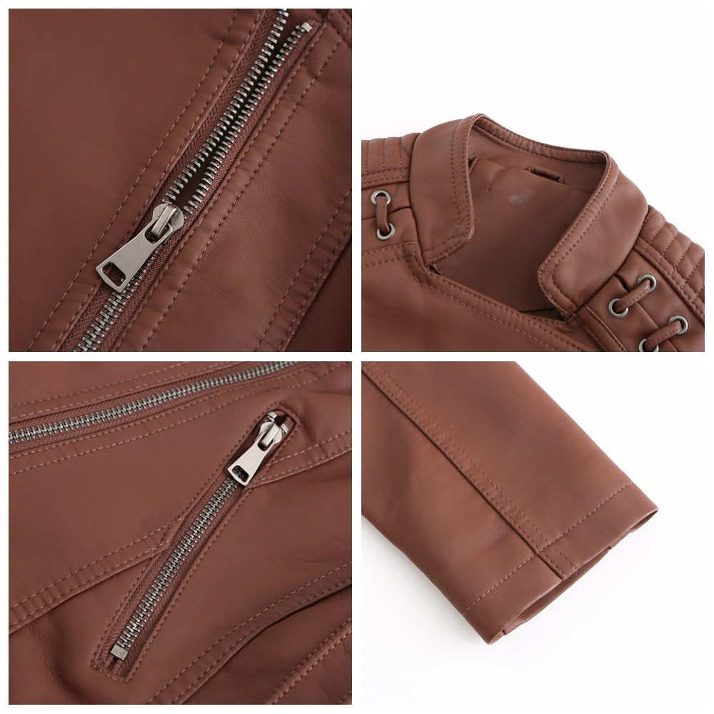 Valenzora | Washed lambskin leather jacket