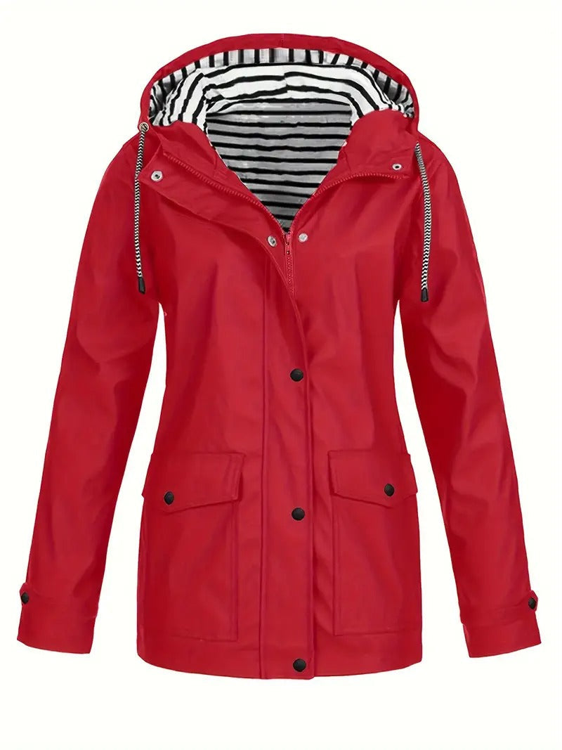 Valenzora | Hooded jacket with pockets, waterproof fabric and long sleeves