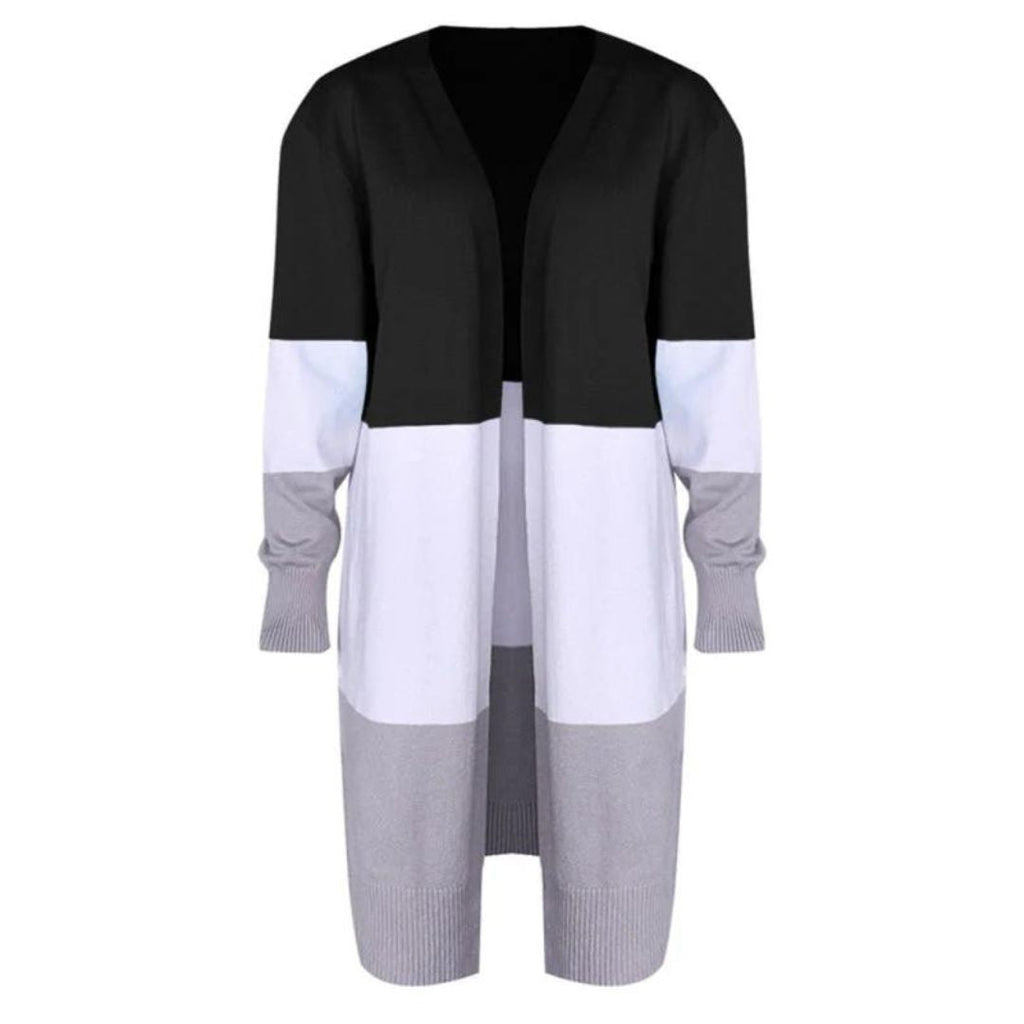 Valenzora | Cardigan with color blocking and open front