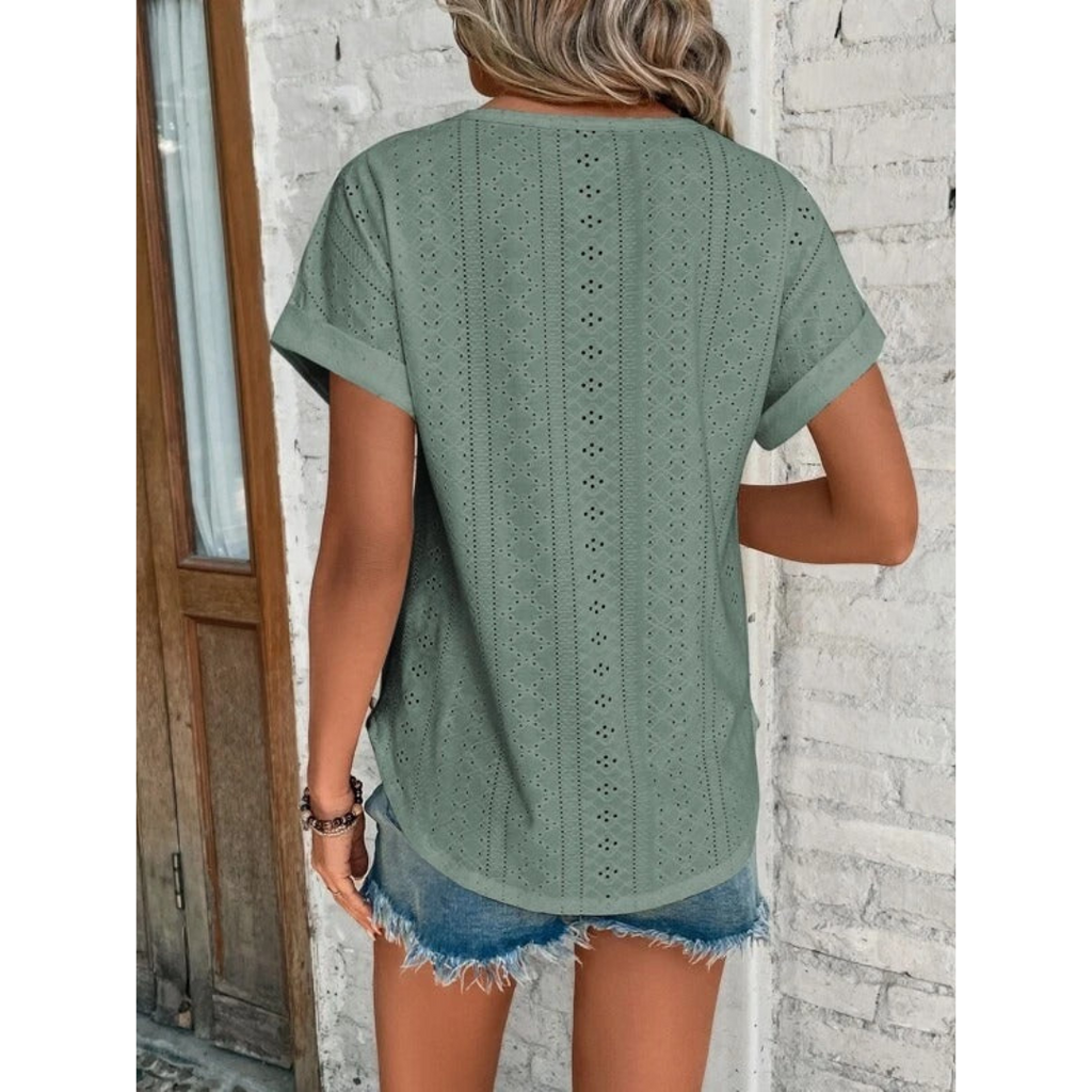 Valenzora | Women's Top with Perforated Pattern