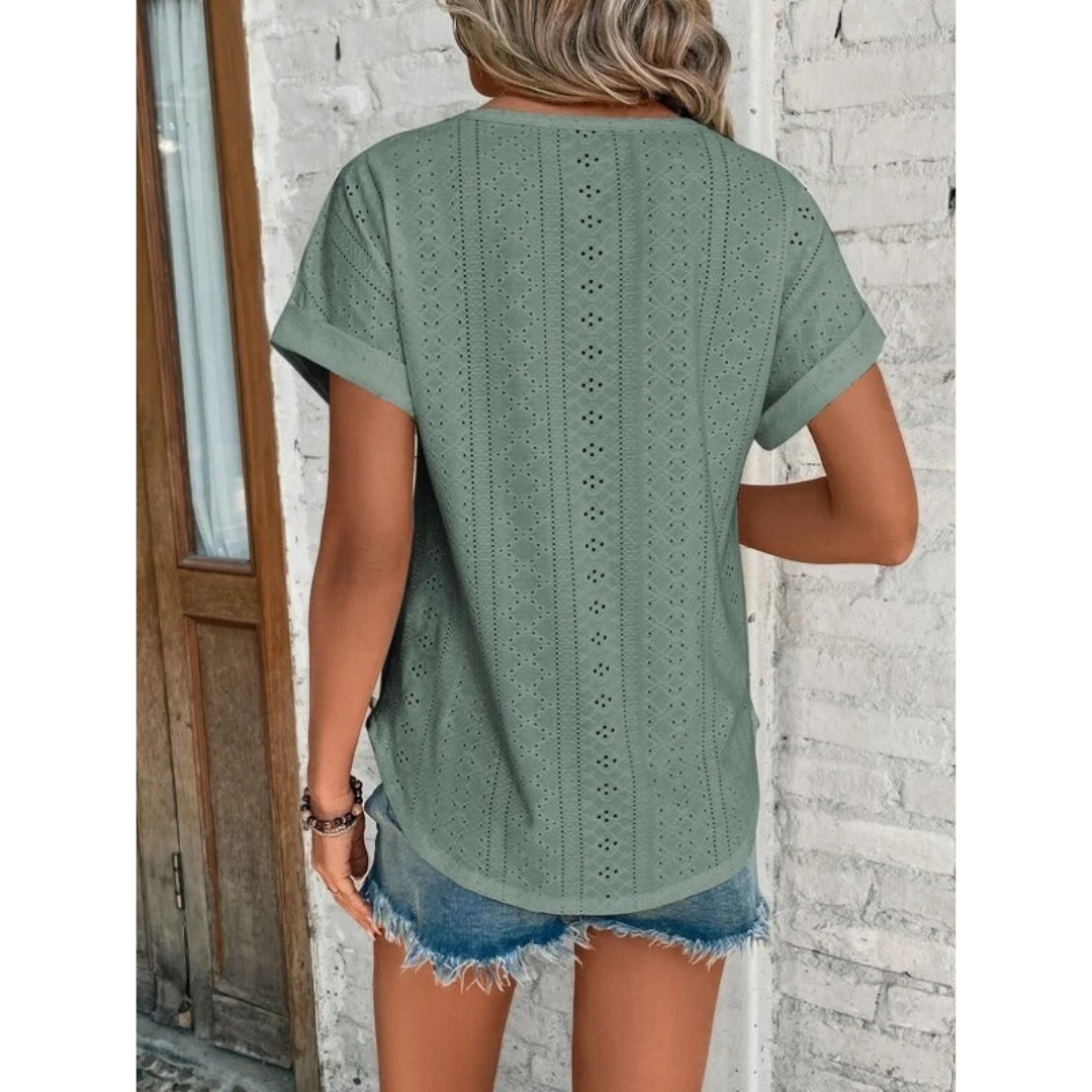 Valenzora | Women's Top with Perforated Pattern