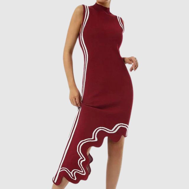 Valenzora | Sleeveless dress with contrasting piping