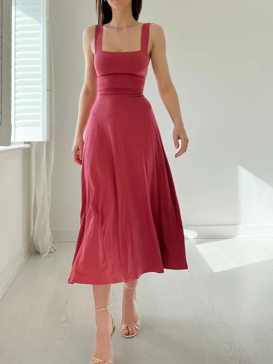 Valenzora - Elegant sleeveless A-line midi dress – Timeless chic | Fit-and-flare midi dress – Perfect for any occasion