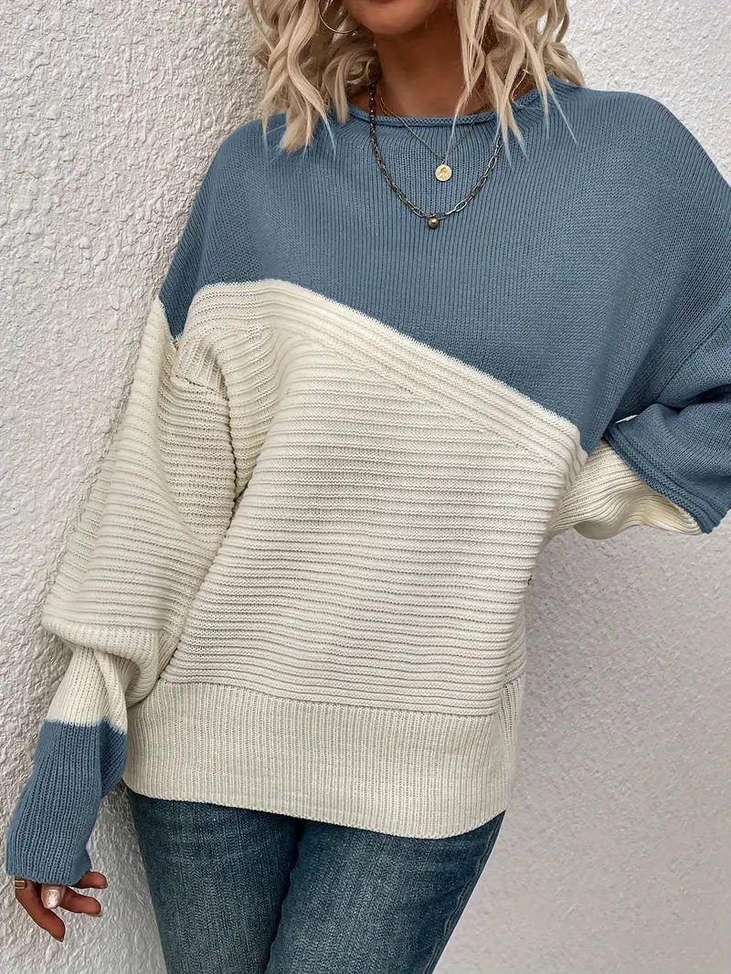 Strickpullover im Color-Blocking-Design