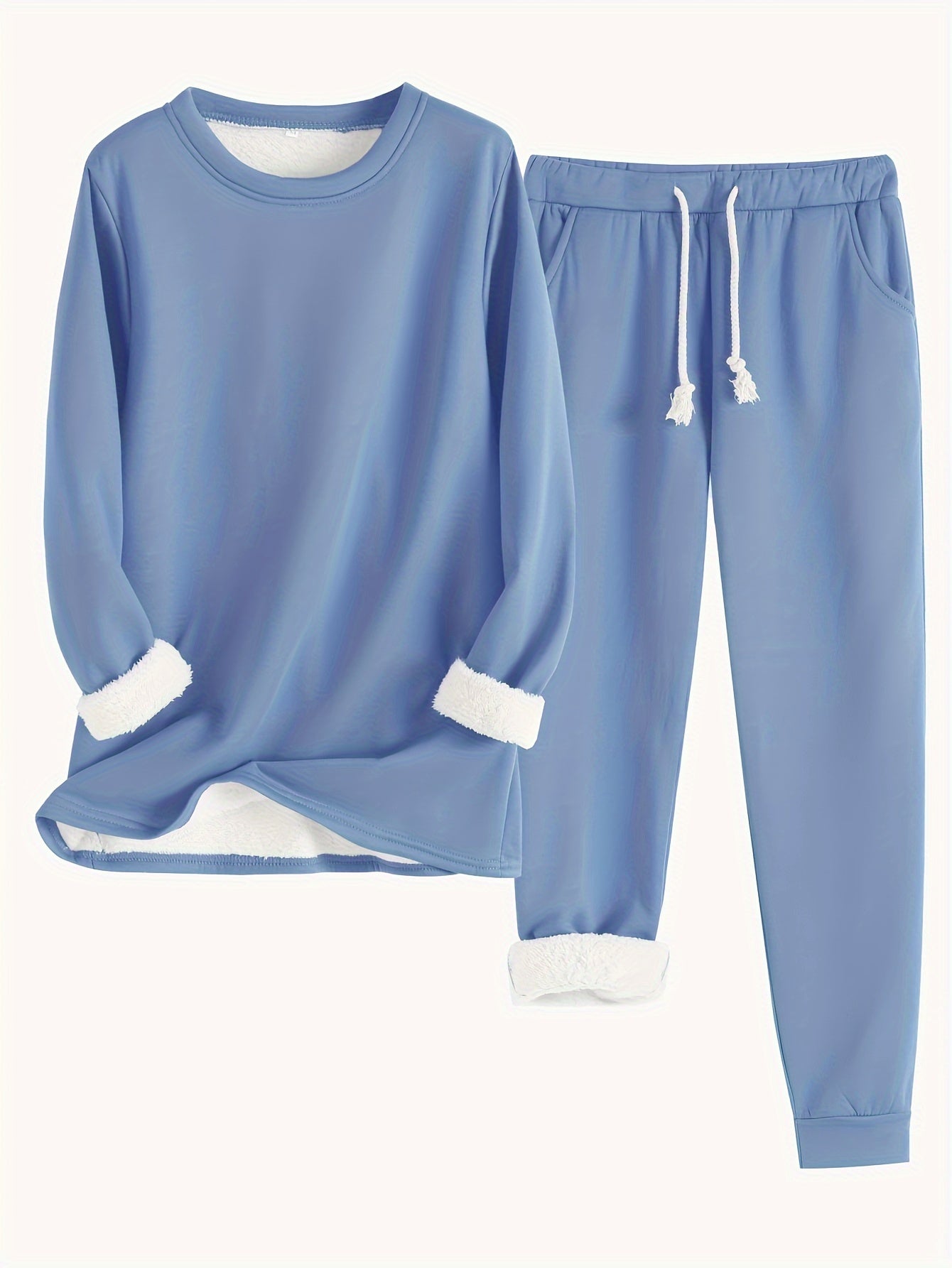 Valenzora | Stylisches Winter-Casual Thermo-Sweatshirt und Jogginghosen-Set für Damen