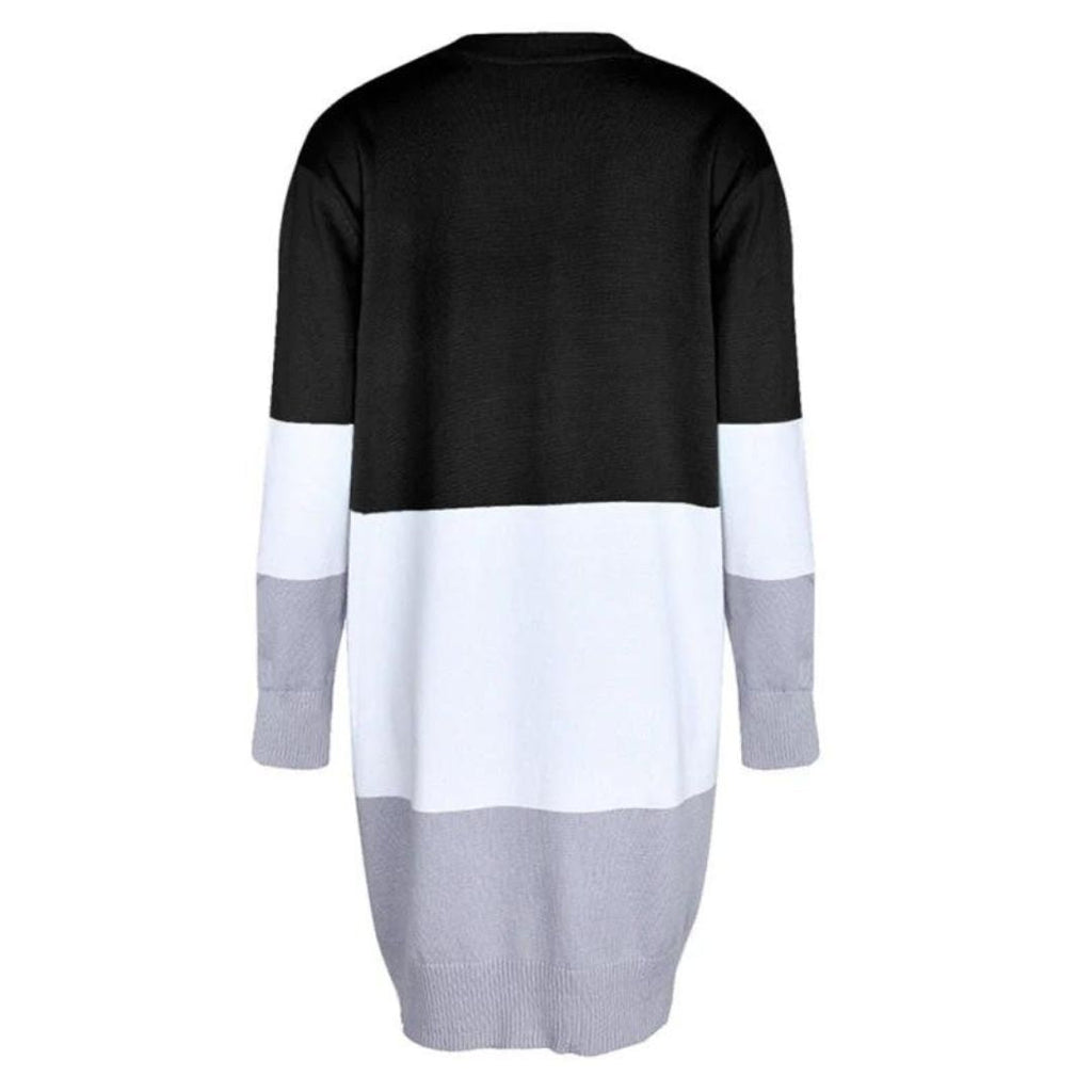 Valenzora | Cardigan with color blocking and open front
