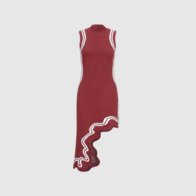 Valenzora | Sleeveless dress with contrasting piping
