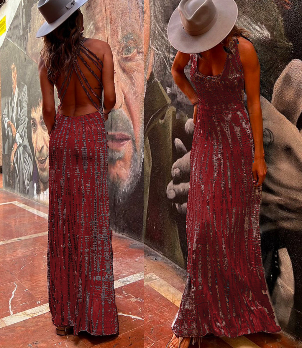 Valenzora | Rosiedress Criss Cross Open Back Tie Dye Maxi Dress