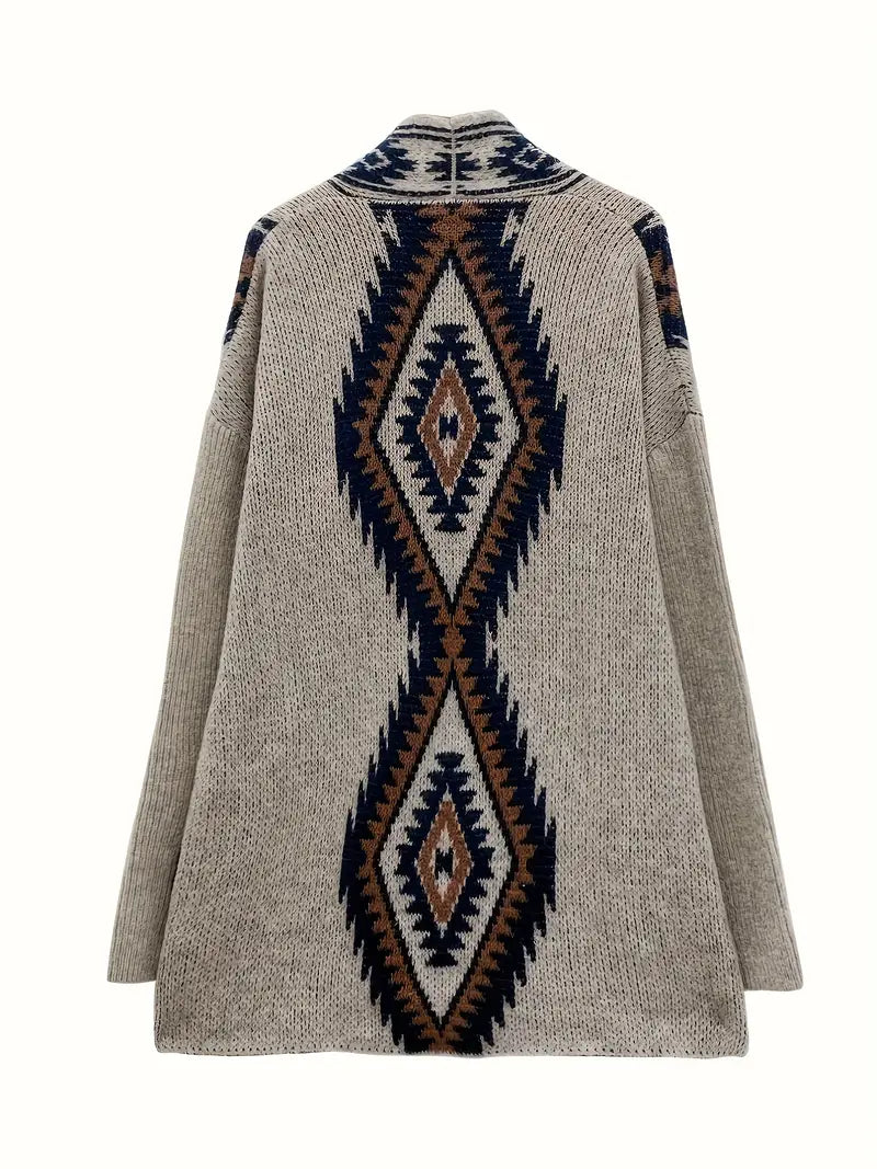 – Cardigan with ethnic print