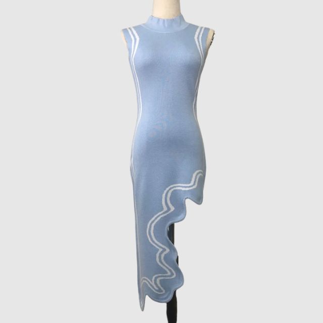 Valenzora | Sleeveless dress with contrasting piping
