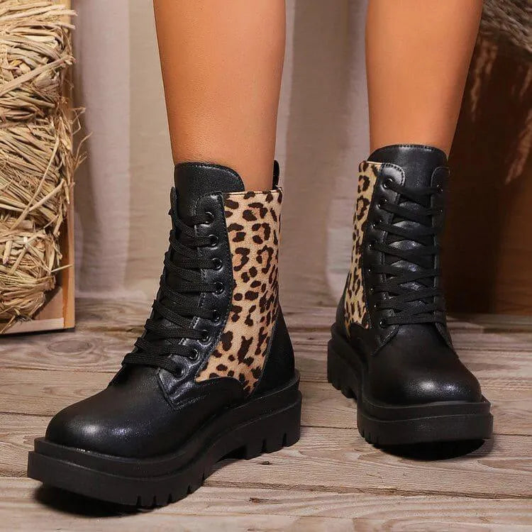 Valenzora | Women's Leopard Martin Boots