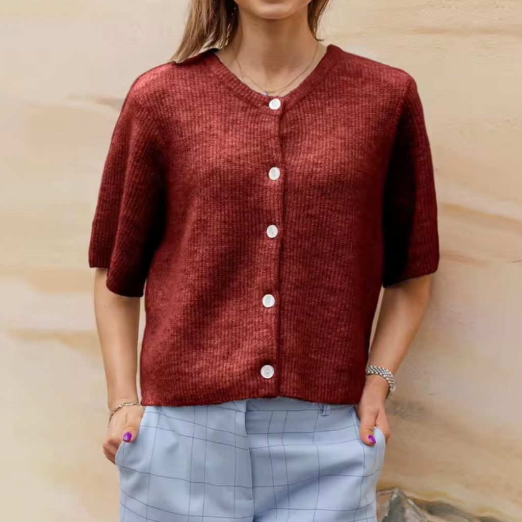 Valenzora | Kurze Strickjacke mit Knöpfen für Damen