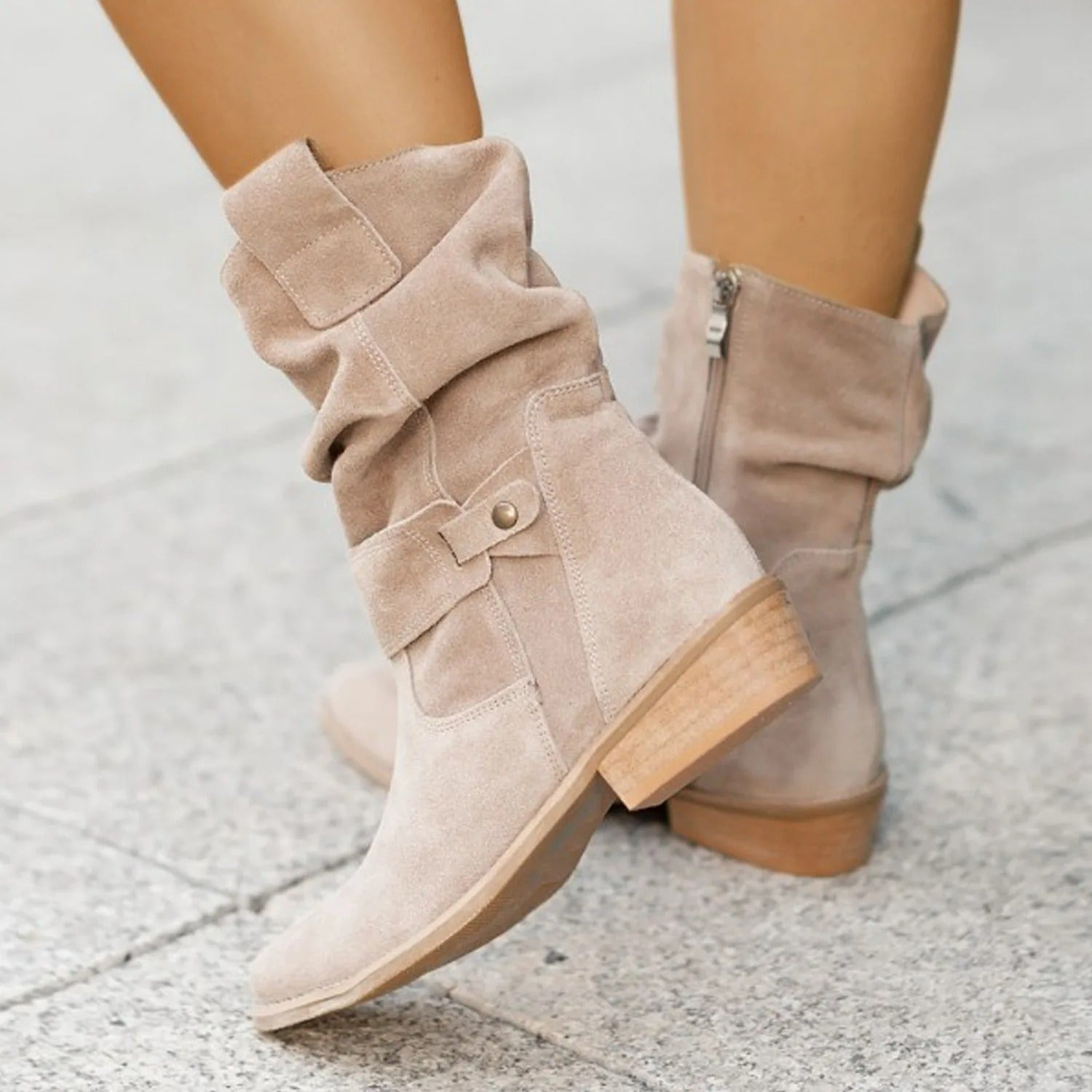 Valenzora | Women's Suede Ankle Boots Elegant Boots For Women