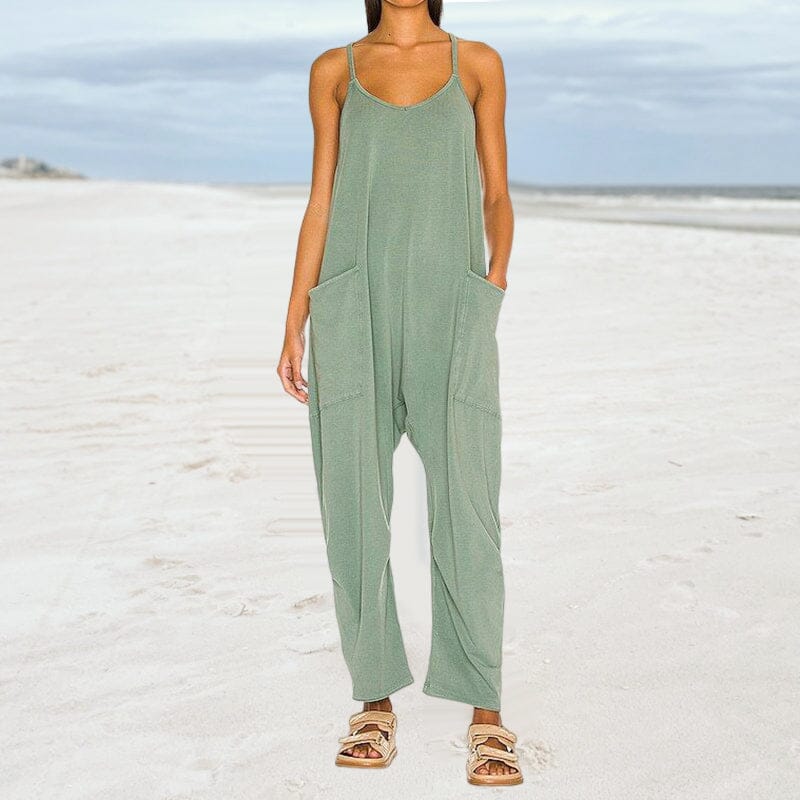 Valenzora | Ärmelloser Jumpsuit mit weitem Bein für Damen