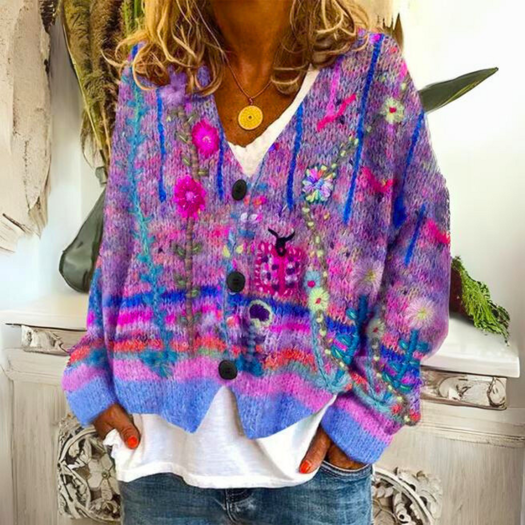 Valenzora | Luxurious printed cardigan