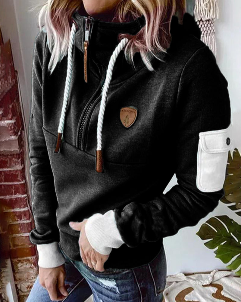 Valenzora | Casual sweatshirt with half zipper