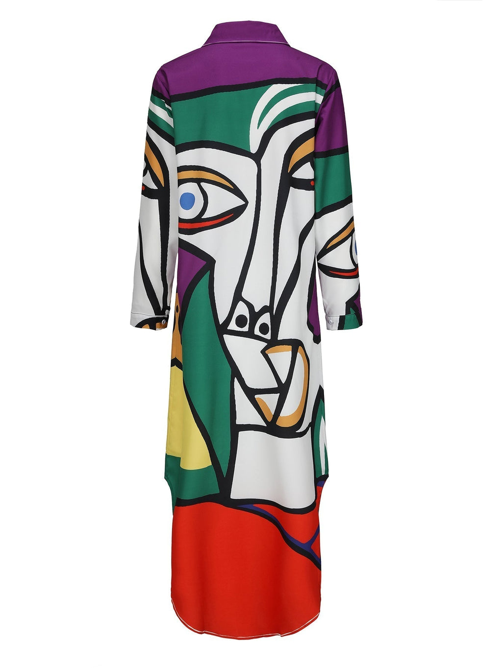 Valenzora | Casual long dress with face pattern and slit