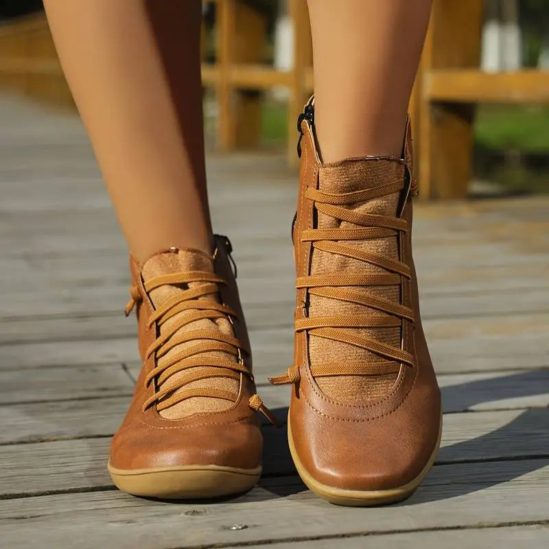 Valenzora | Damen-Stiefeletten – bequemer Schnürverschluss