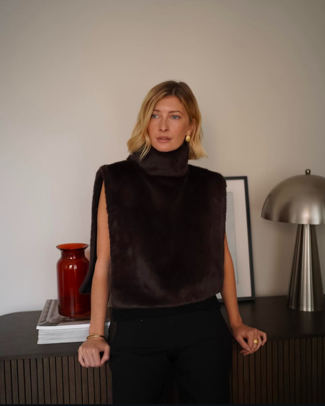 Valenzora | Rollkragenweste aus Fell – Damen – Weich und elegant mit luxuriösem Look