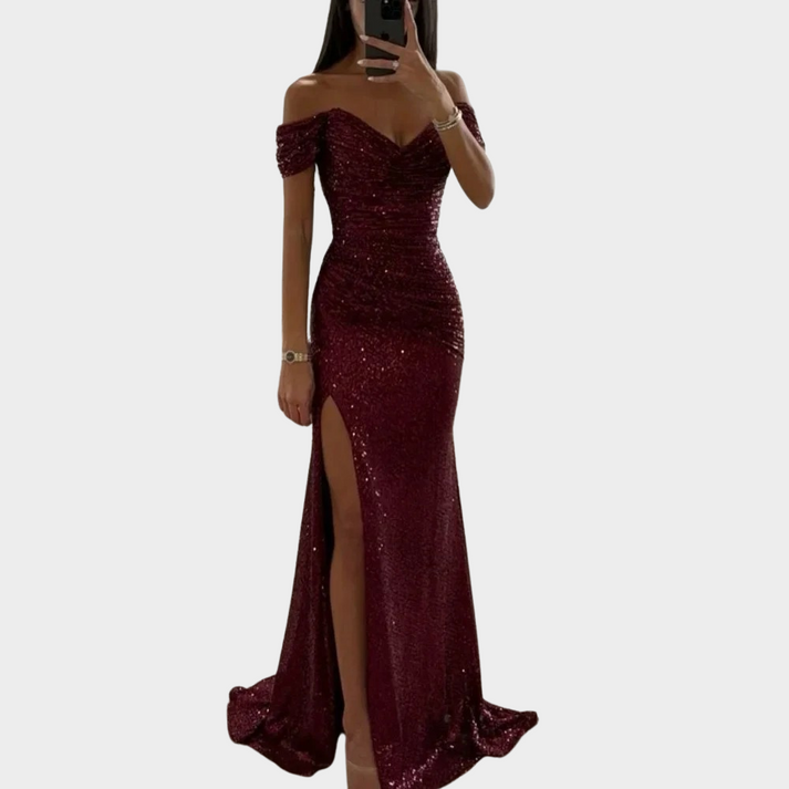 Valenzora | Women's Long Elegant Evening Dress with Slit
