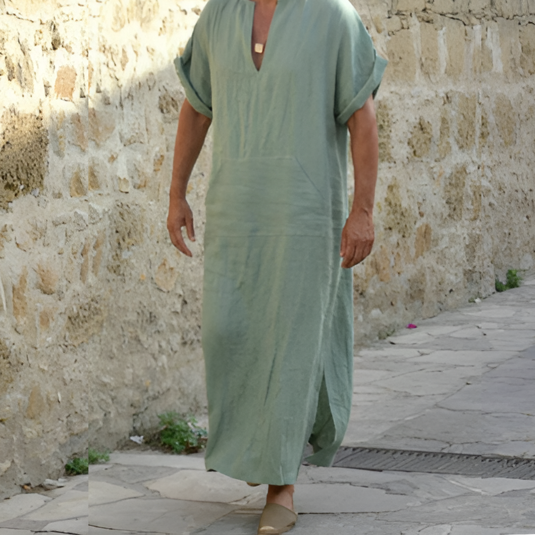 Valenzora | Langes Hemdblusenkleid mit Schlitz: Komfortable, vielseitige und leichte Mode