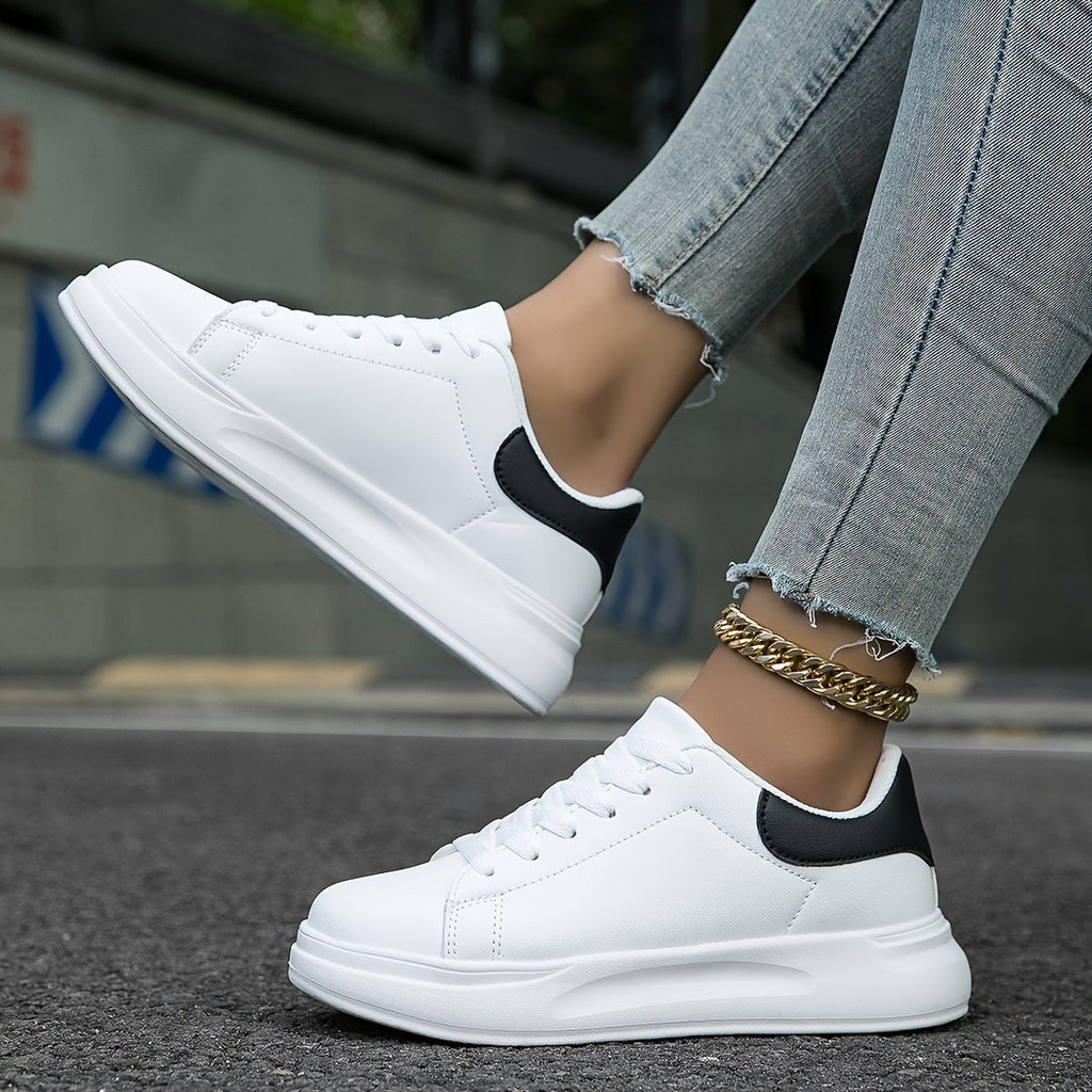 Valenzora | Women's Leather Sneakers White Sporty Women's Shoes