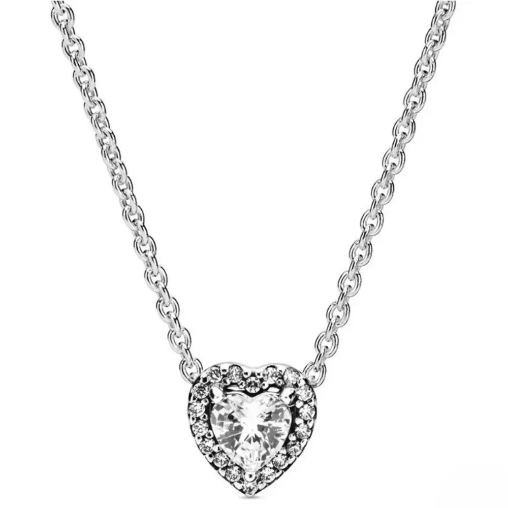 Valenzora | Damen Halskette mit herzförmigem, blendendem Anhänger aus Sterlingsilber