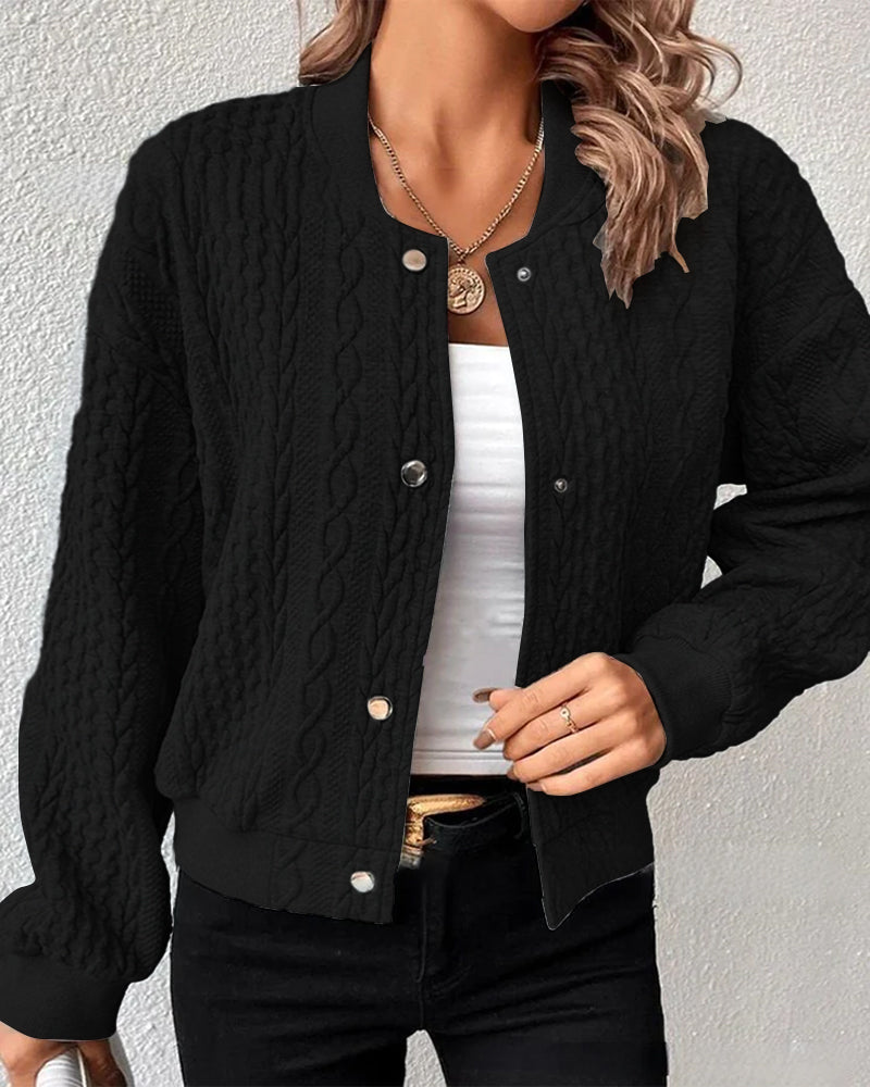 Unifarbener Cardigan mit Knopfleiste 2026