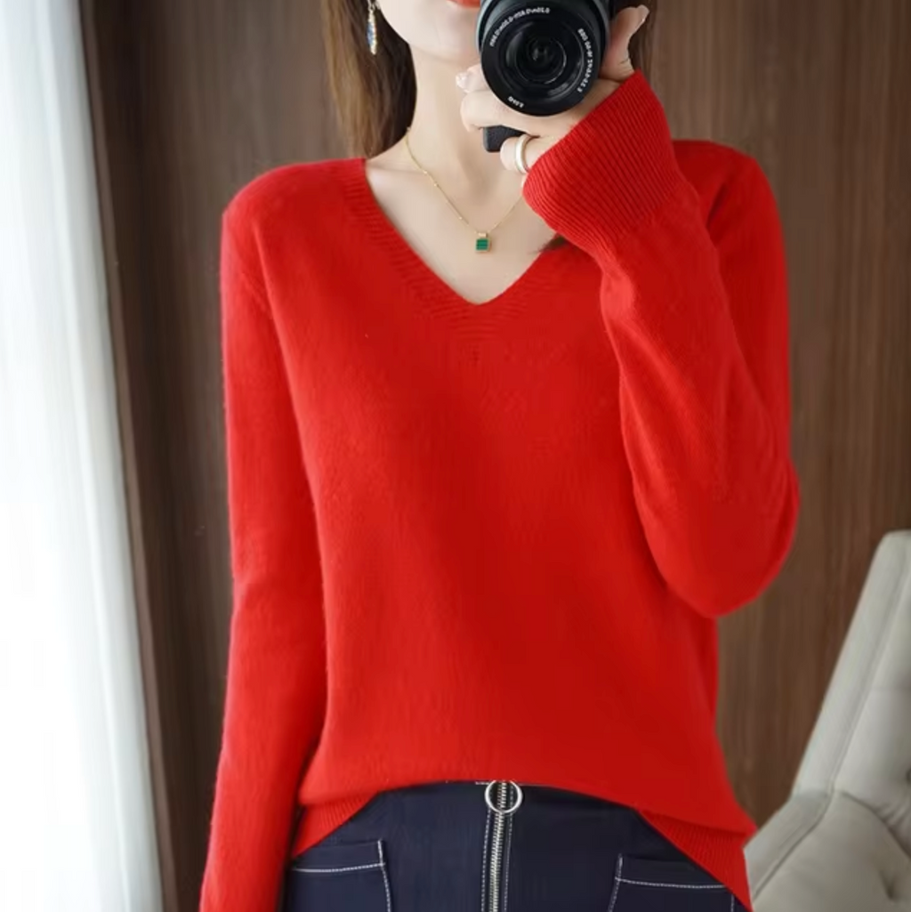 Valenzora | V-neck knit sweater