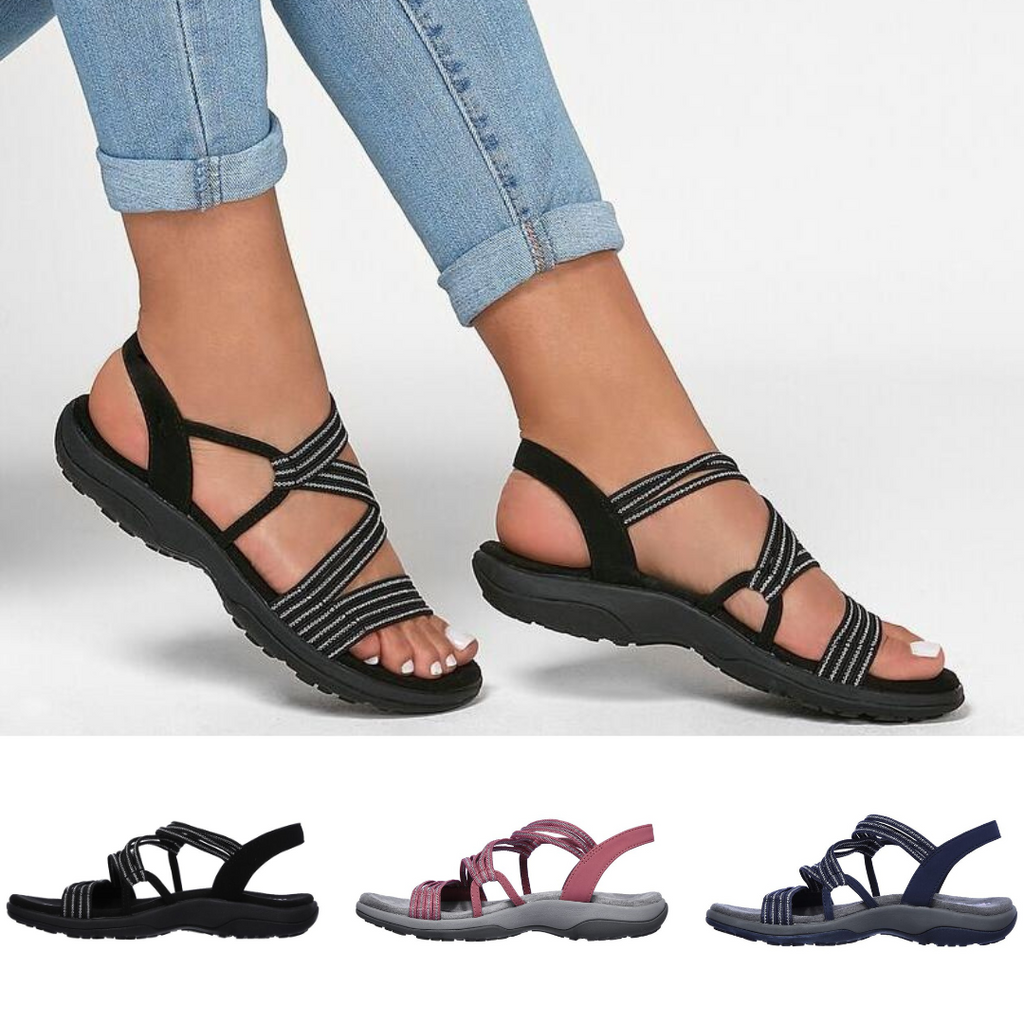 Valenzora | Orthopedic Comfortable Strappy Sandals in Oversizes for Leisure | Soft Sole Strappy Sandals for Summer for Women