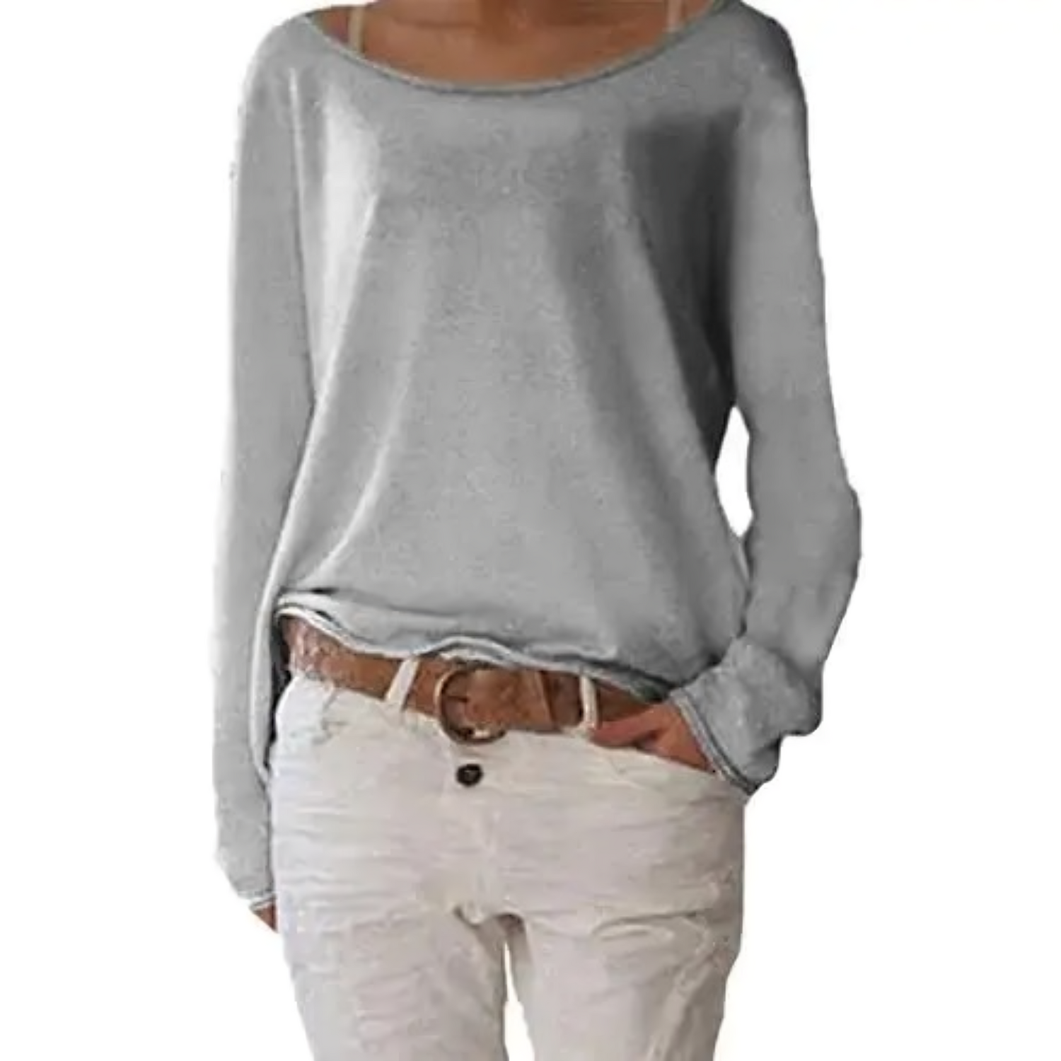 Valenzora | yellow sweatshirt with a round neck, simple and slim fit