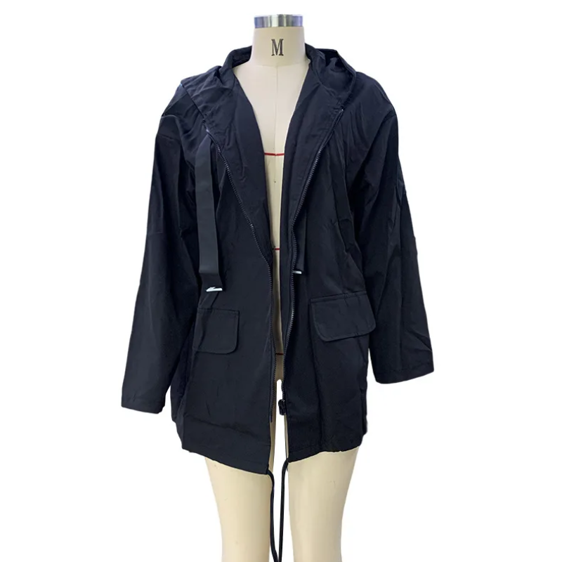 Valenzora | Lässiger Damen-Trenchcoat mit grafischen Details und Vordertaschen