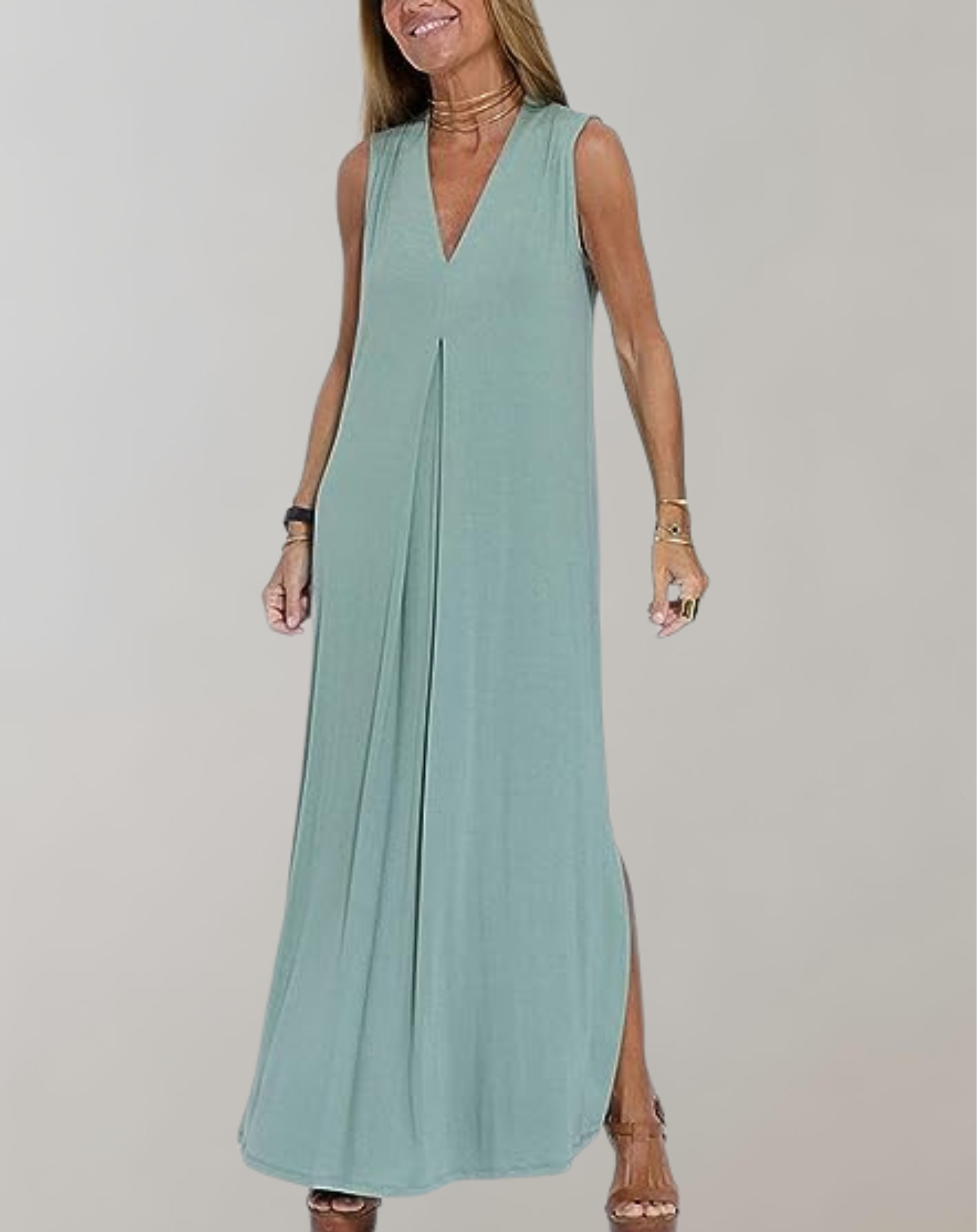Elegant slim dress with a V-neck