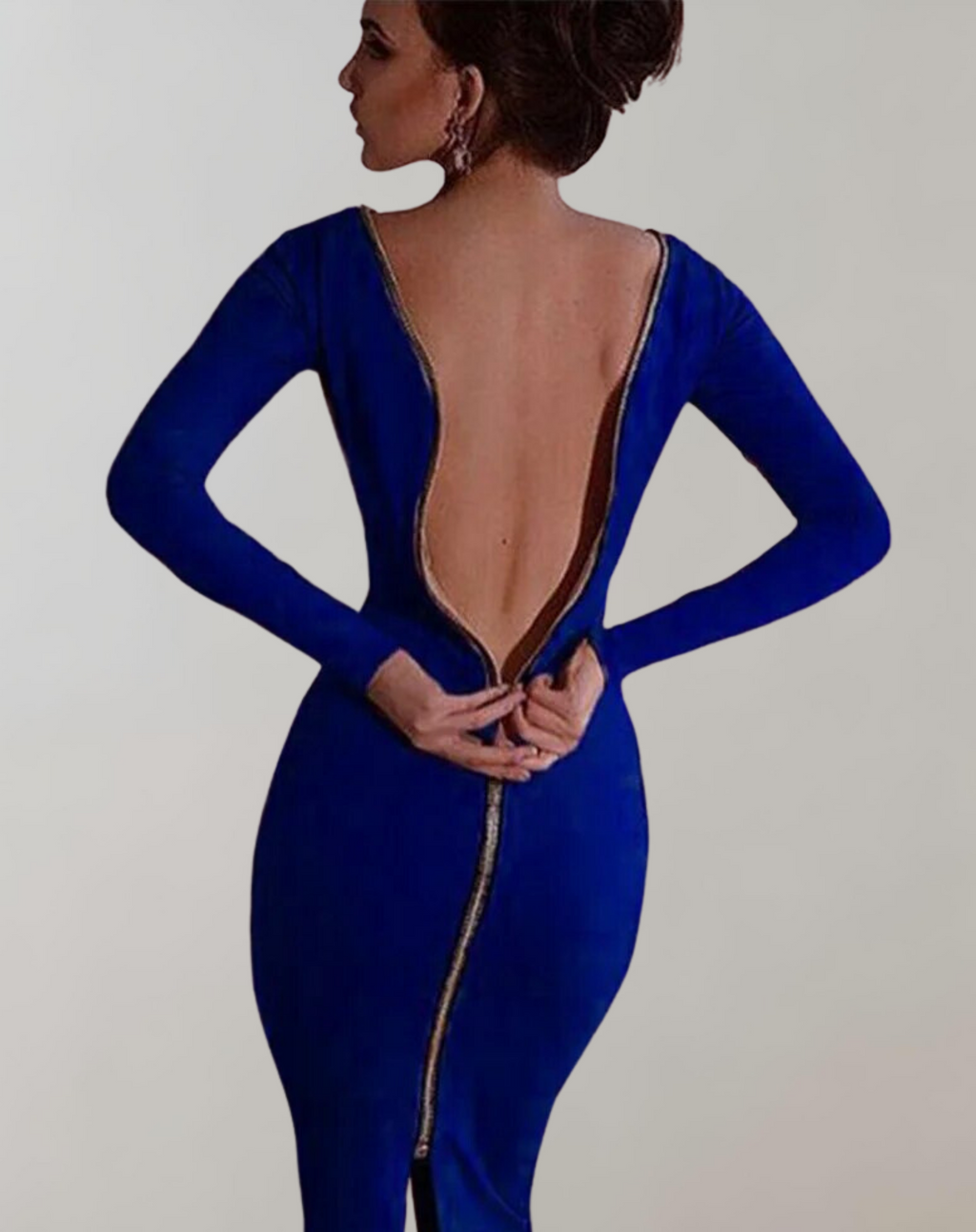 Valenzora – Langärmeliges Kleid mit Reißverschluss hinten