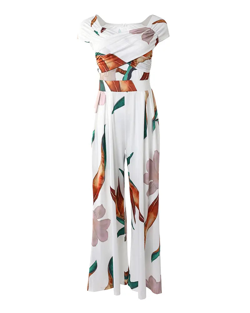 Valenzora | Elegant jumpsuit dress with floral pattern