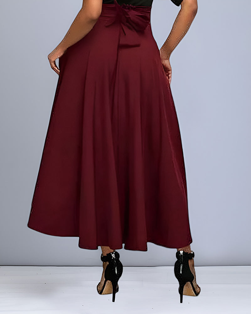 Valenzora | Maxi skirt with high waist and back tie