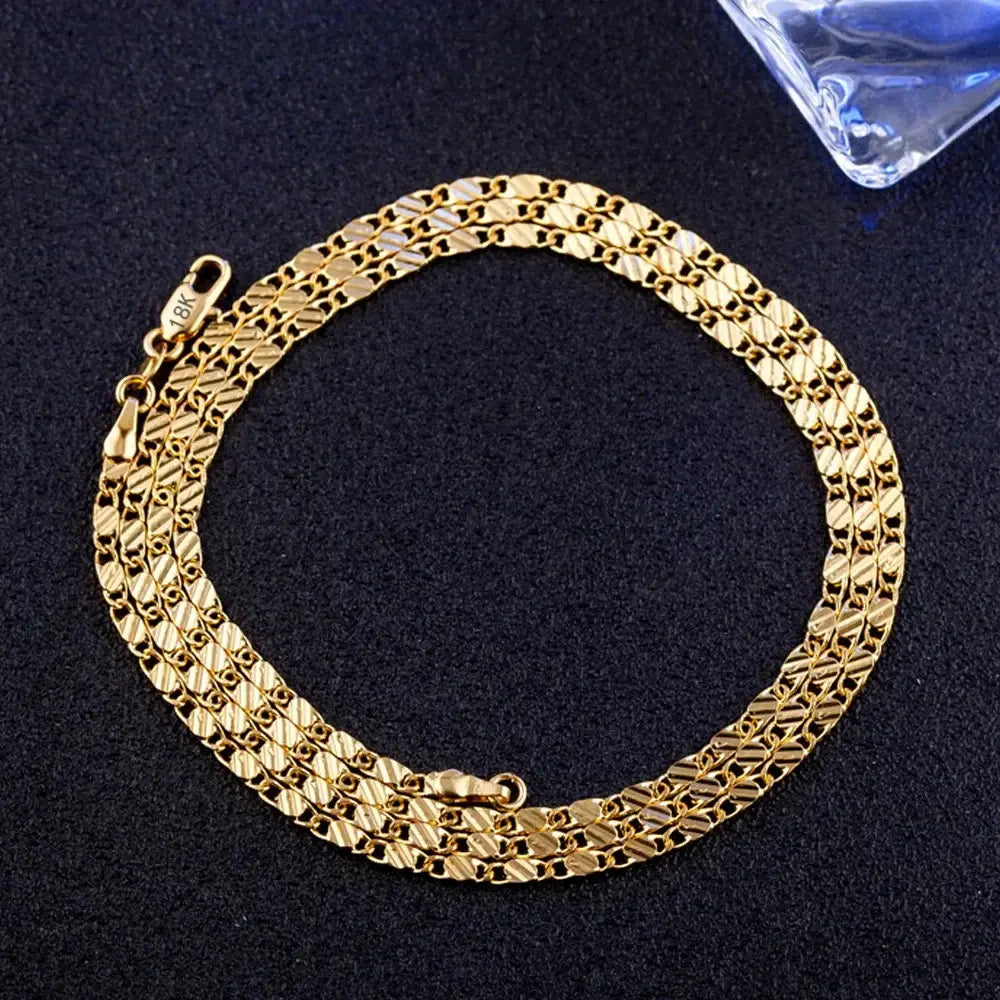 Valenzora | 18 Karat Goldkette 2mm 925 Sterling Silber Kette
